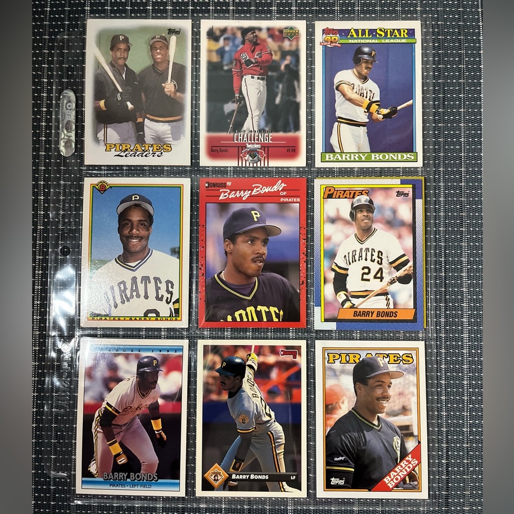 ⚾️ Barry Bonds Vintage MLB Baseball Sports Trading Cards, Collection of 9